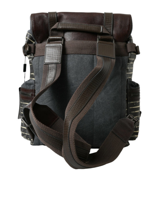 Backpacks Elegant Canvas Leather Rucksack 1.510,00 € 8050442549119 | Planet-Deluxe