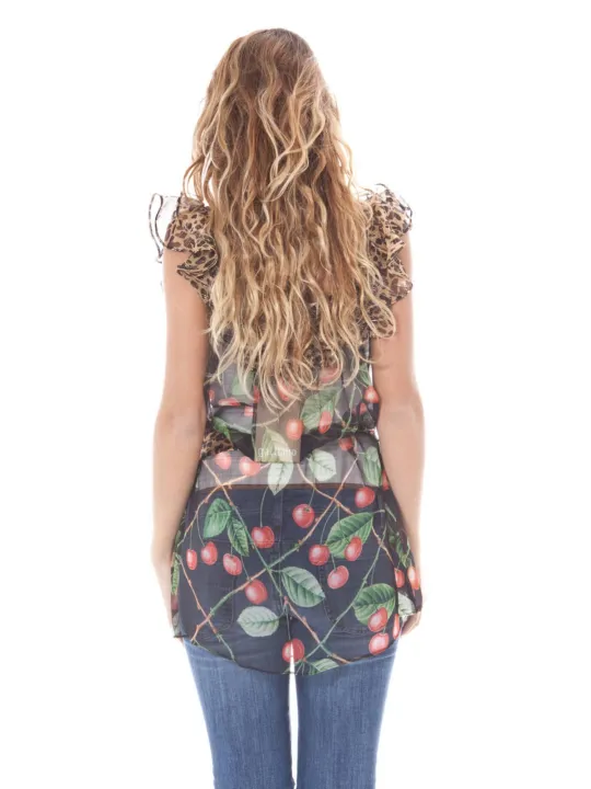"JOHN GALLIANO Hemden im Sale | John Galliano Bluse mit Beeren- und Leopardendetail online kaufen"|Planet-Deluxe