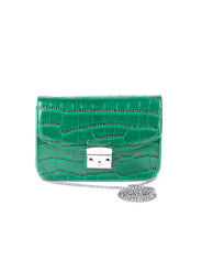 Grünes Leder Handtasche mit Kette