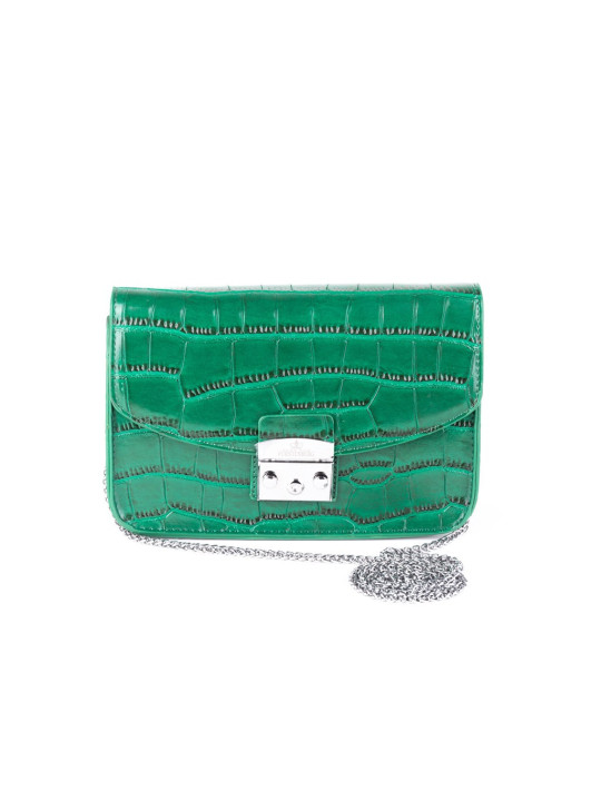 Grünes Leder Handtasche mit Kette