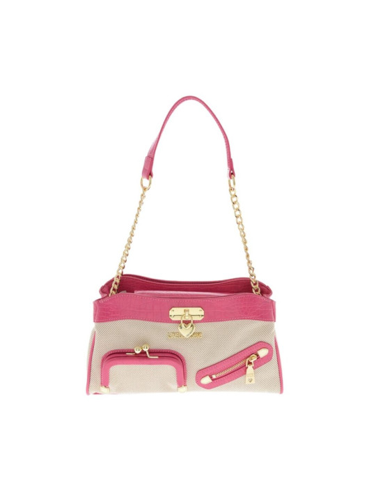 Crossbody Bags Fuchsia Canvas and Faux Leather Shoulder Bag 220,00 € 8002330017576 | Planet-Deluxe