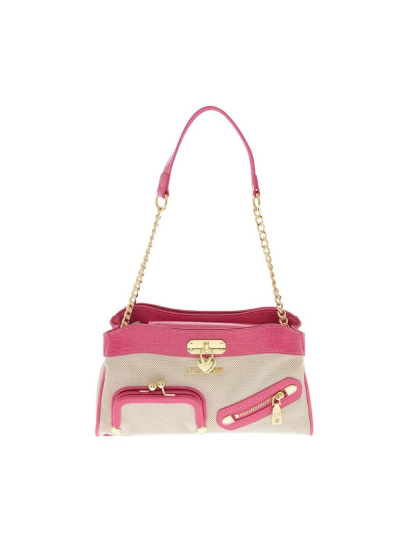Crossbody Bags Fuchsia Canvas and Faux Leather Shoulder Bag 220,00 € 8002330017576 | Planet-Deluxe