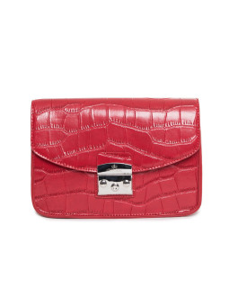 Rote Handtasche mit Kronenverschluss