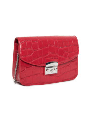 Rote Handtasche mit Krokodilmuster