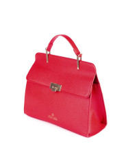 Rote strukturierte Handtasche mit Schnalle
