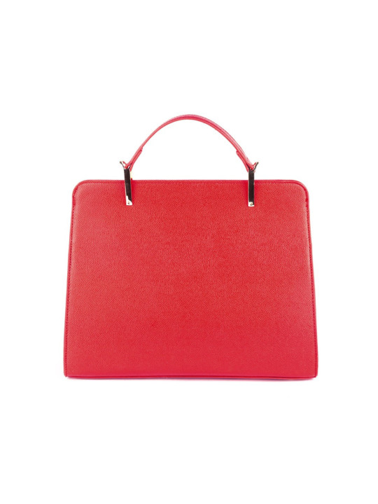Rote Lederhandtasche mit Magnetverschluss