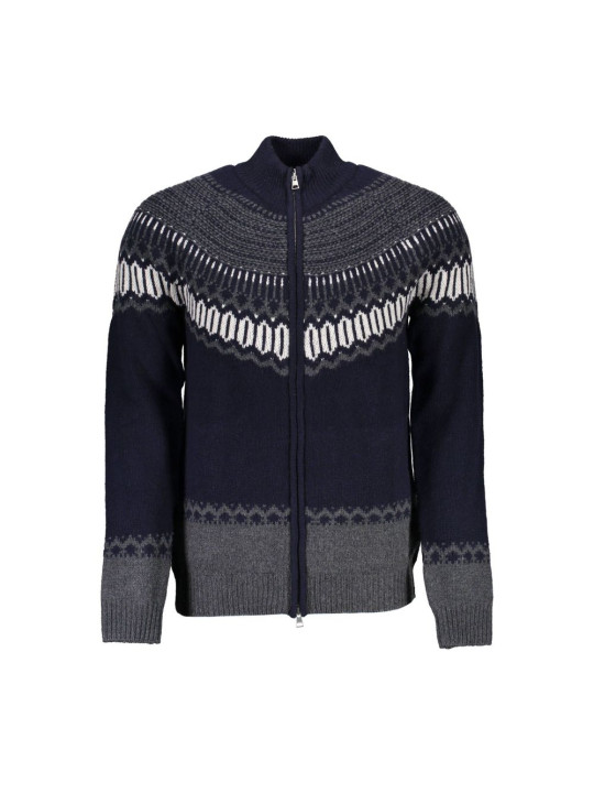 Sweaters Elegant Long Sleeve Zip Cardigan in Blue 880,00 € 7325701907254 | Planet-Deluxe
