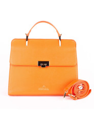 Orange lederhandtasche mit Schnalle