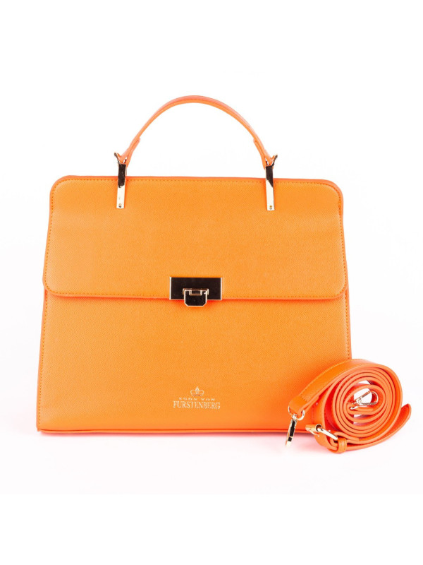 Orange lederhandtasche mit Schnalle Orange lederhandtasche mit Schnalle
