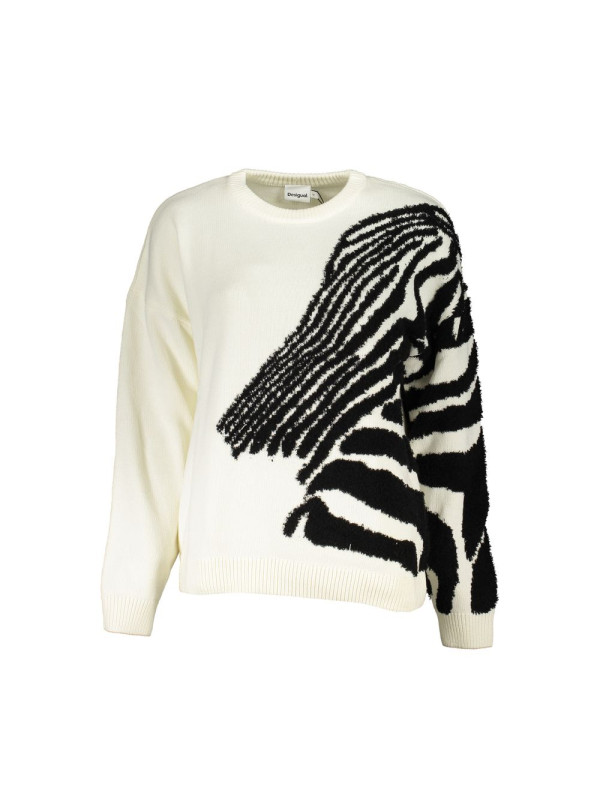 Sweaters Chic Contrast Crew Neck Sweater in White 210,00 € 8445110453704 | Planet-Deluxe