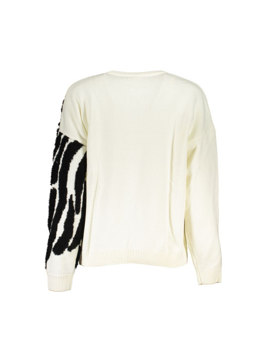 Sweaters Chic Contrast Crew Neck Sweater in White 210,00 € 8445110453704 | Planet-Deluxe