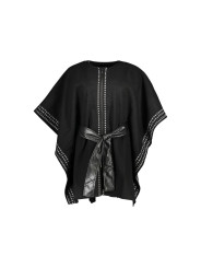 Sweaters Chic Crew Neck Poncho with Contrast Details 190,00 € 8445110443330 | Planet-Deluxe