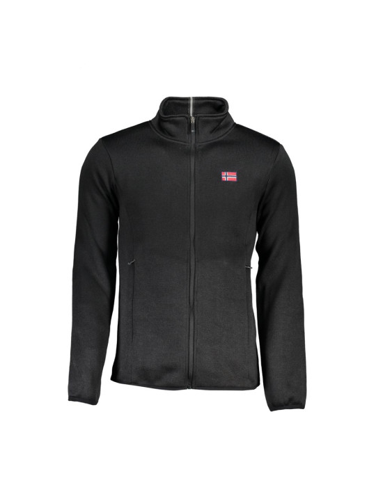 Sweaters Sleek Black Long Sleeve Zip Sweatshirt 320,00 € 8053480804080 | Planet-Deluxe