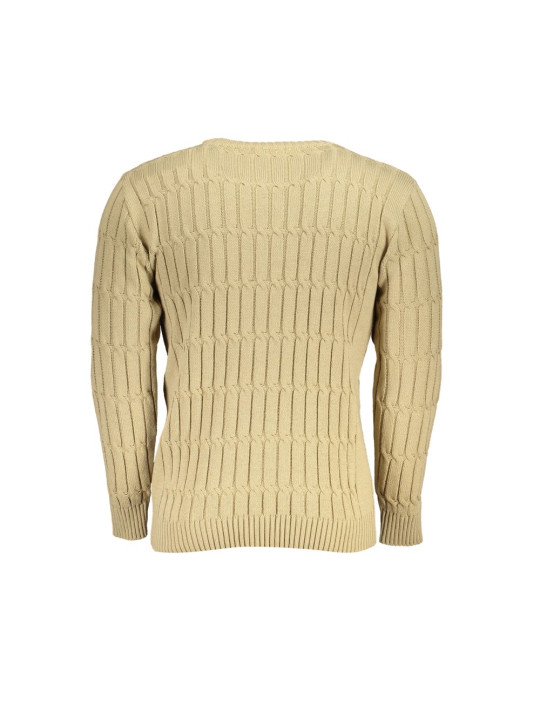 Sweaters Elegant Beige Long Sleeve Crew Neck Sweater 180,00 € 8100032120584 | Planet-Deluxe