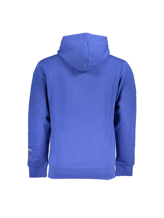 Sweaters Chic Blue Hooded Fleece Sweatshirt with Embroidery 220,00 € 8100031917512 | Planet-Deluxe