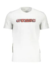 "GUESS JEANS T-Shirts im Sale | Guess Graues Slim Fit T-Shirt mit Logo und Aufdruck online kaufen"|Planet-Deluxe