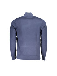 Sweaters Elegant Blue Half-Zip Sweater 230,00 € 8100031922271 | Planet-Deluxe