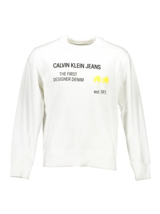 "Calvin Klein Startseite im Sale | CALVIN KLEIN SWEATSHIRT OHNE REISSVERSCHLUSS HERREN WEISS online kaufen"|Planet-Deluxe