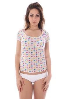 AStyle Bonbon Look T-Shirt Weiß – Trendiger Hingucker