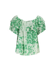 Tops & T-Shirts Green Boho Chic Patterned Tee with Logo 150,00 € 8445110516782 | Planet-Deluxe