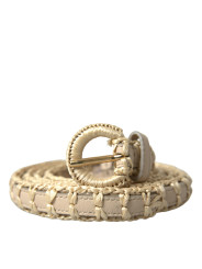 Belts Elegant Beige Leather Waist Belt 840,00 € 8054214465942 | Planet-Deluxe