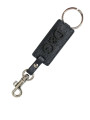 Keychains Elegant Leather Keychain in Black &amp Silver 180,00 € 8050249425180 | Planet-Deluxe