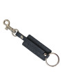 Keychains Elegant Leather Keychain in Black &amp Silver 180,00 € 8050249425180 | Planet-Deluxe