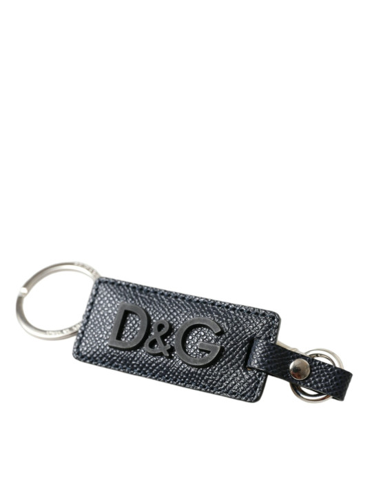 Keychains Elegant Leather Keychain in Black &amp Silver 180,00 € 8050249425180 | Planet-Deluxe
