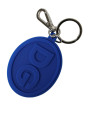 Keychains Elegant Blue Rubber Keychain with Brass Accents 230,00 € 8050249420086 | Planet-Deluxe
