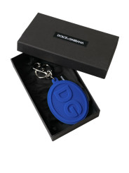 Keychains Elegant Blue Rubber Keychain with Brass Accents 230,00 € 8050249420086 | Planet-Deluxe