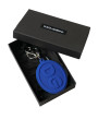 Keychains Elegant Blue Rubber Keychain with Brass Accents 230,00 € 8050249420086 | Planet-Deluxe