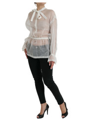Tops & T-Shirts Elegant Silk Blend Long Sleeve Blouse 2.240,00 € 8050249425111 | Planet-Deluxe