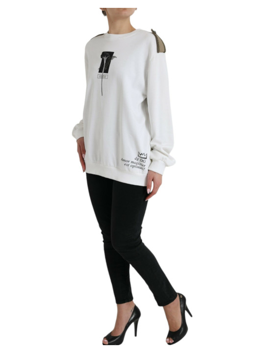 Sweaters Chic Black and White Crew Neck Sweater 1.810,00 € 8054802830831 | Planet-Deluxe