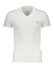 "GUESS JEANS T-Shirts im Sale | GUESS Jeans Superslim V-Neck T-Shirt Weiß online kaufen"|Planet-Deluxe