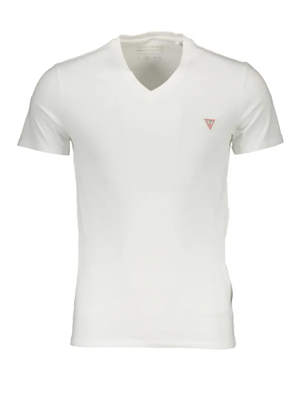 "GUESS JEANS T-Shirts im Sale | GUESS Jeans Superslim V-Neck T-Shirt Weiß online kaufen"|Planet-Deluxe