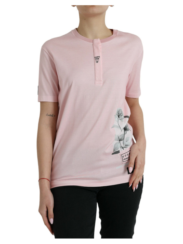 Tops & T-Shirts Chic Pink Floral Cotton Tee 1.400,00 € 8054802830671 | Planet-Deluxe