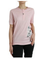 Tops & T-Shirts Chic Pink Floral Cotton Tee 1.400,00 € 8054802830671 | Planet-Deluxe