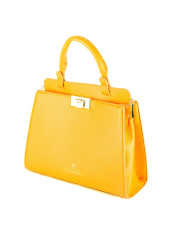 Orange Handtasche mit goldener Schließe