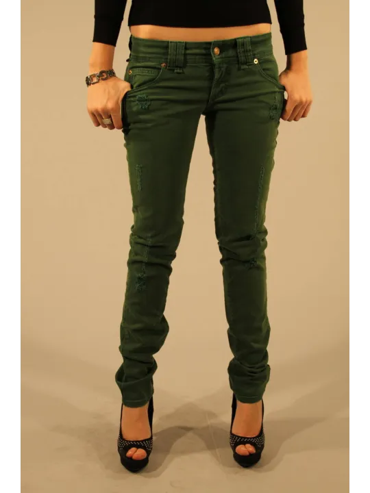 "JOHN GALLIANO Jeans im Sale | "John Galliano Schlank-Schnitt Jeans Grün" online kaufen"|Planet-Deluxe