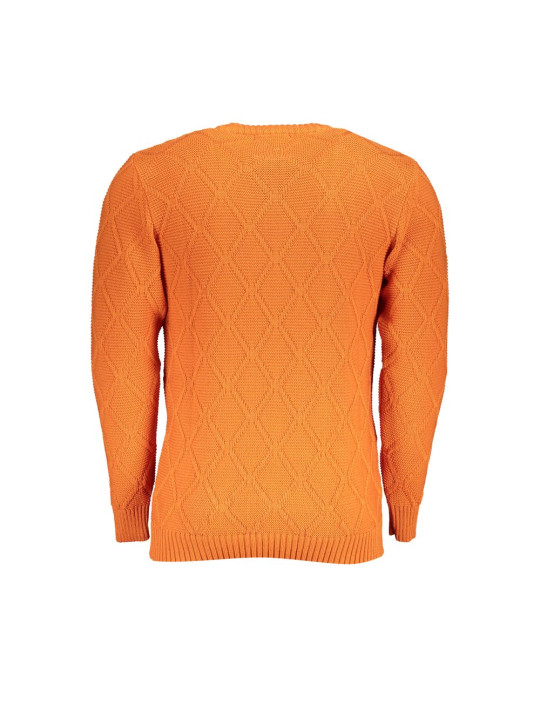 Sweaters Orange Diamond Pattern Crew Neck Sweater 170,00 € 8100032119076 | Planet-Deluxe