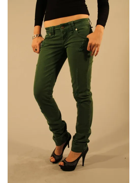 "JOHN GALLIANO Jeans im Sale | "John Galliano Schlank-Schnitt Jeans Grün" online kaufen"|Planet-Deluxe