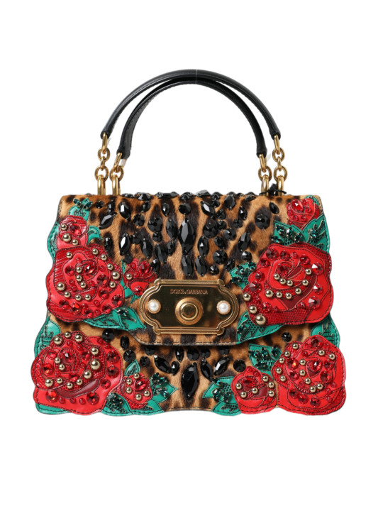 Shoulder Bags Chic Leopard Embellished Tote with Red Roses! 6.800,00 € 8058301889093 | Planet-Deluxe