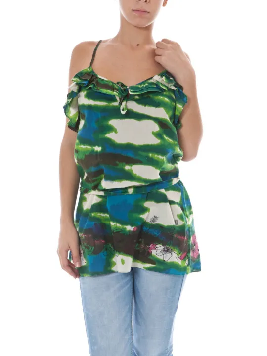 "JOHN GALLIANO T-Shirts im Sale | "John Galliano Seidentop Camouflage Grün" online kaufen"|Planet-Deluxe