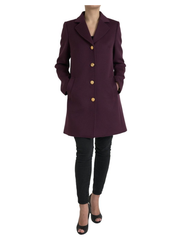 Jackets & Coats Elegant Purple Wool-Cashmere Trench Coat 4.240,00 € 8059579758456 | Planet-Deluxe