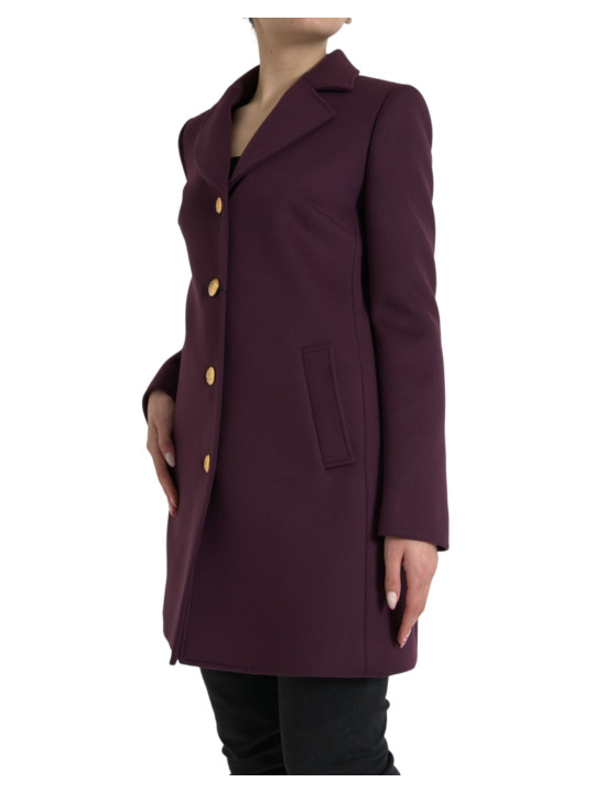 Jackets & Coats Elegant Purple Wool-Cashmere Trench Coat 4.240,00 € 8059579758456 | Planet-Deluxe