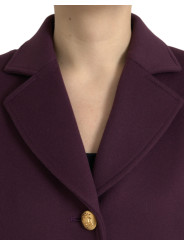 Jackets & Coats Elegant Purple Wool-Cashmere Trench Coat 4.240,00 € 8059579758456 | Planet-Deluxe