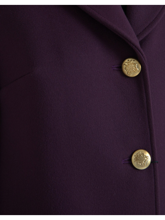 Jackets & Coats Elegant Purple Wool-Cashmere Trench Coat 4.240,00 € 8059579758456 | Planet-Deluxe