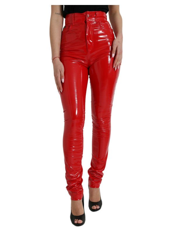 Jeans & Pants Chic Red High Waist Skinny Pants 1.980,00 € 8057142676077 | Planet-Deluxe