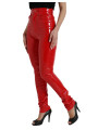 Jeans & Pants Chic Red High Waist Skinny Pants 1.980,00 € 8057142676077 | Planet-Deluxe