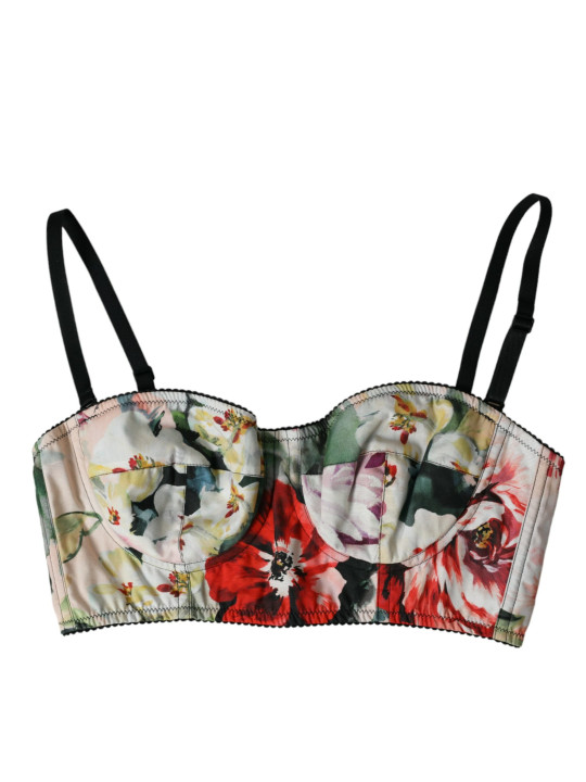 Tops & T-Shirts Multicolor Floral Bustier Crop Top 1.550,00 € 8053286064213 | Planet-Deluxe